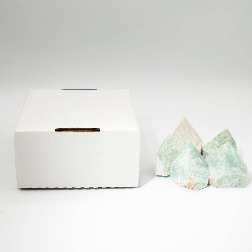 Gemstone Top Polished Points - Indian Amazonite (approx 5-6 pieces)