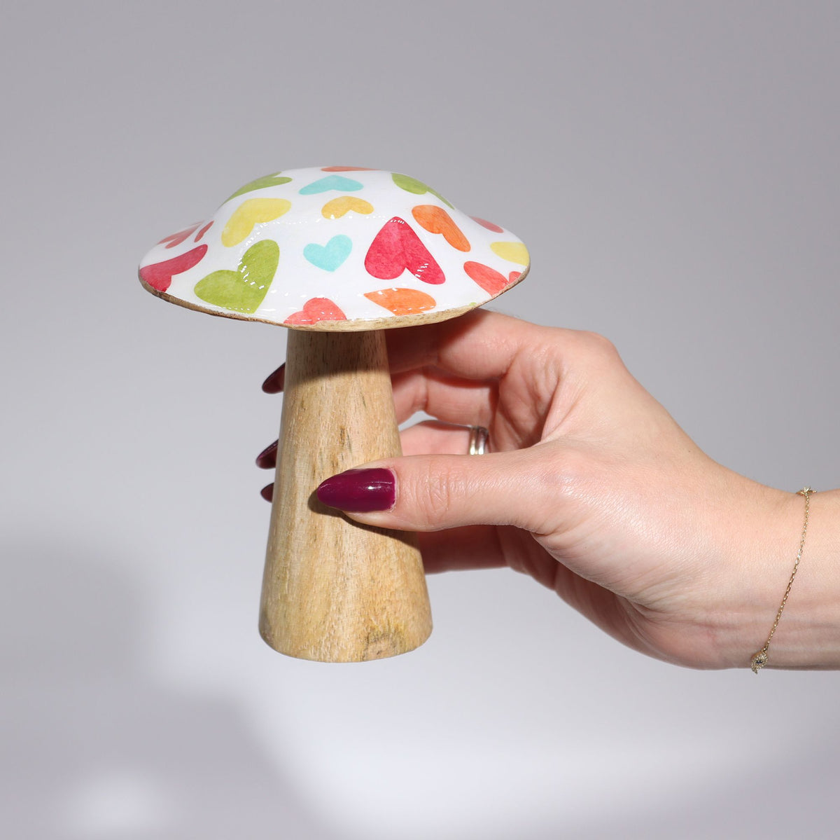 Small Enamelled Mushroom - 10cm - Pretty Floral
