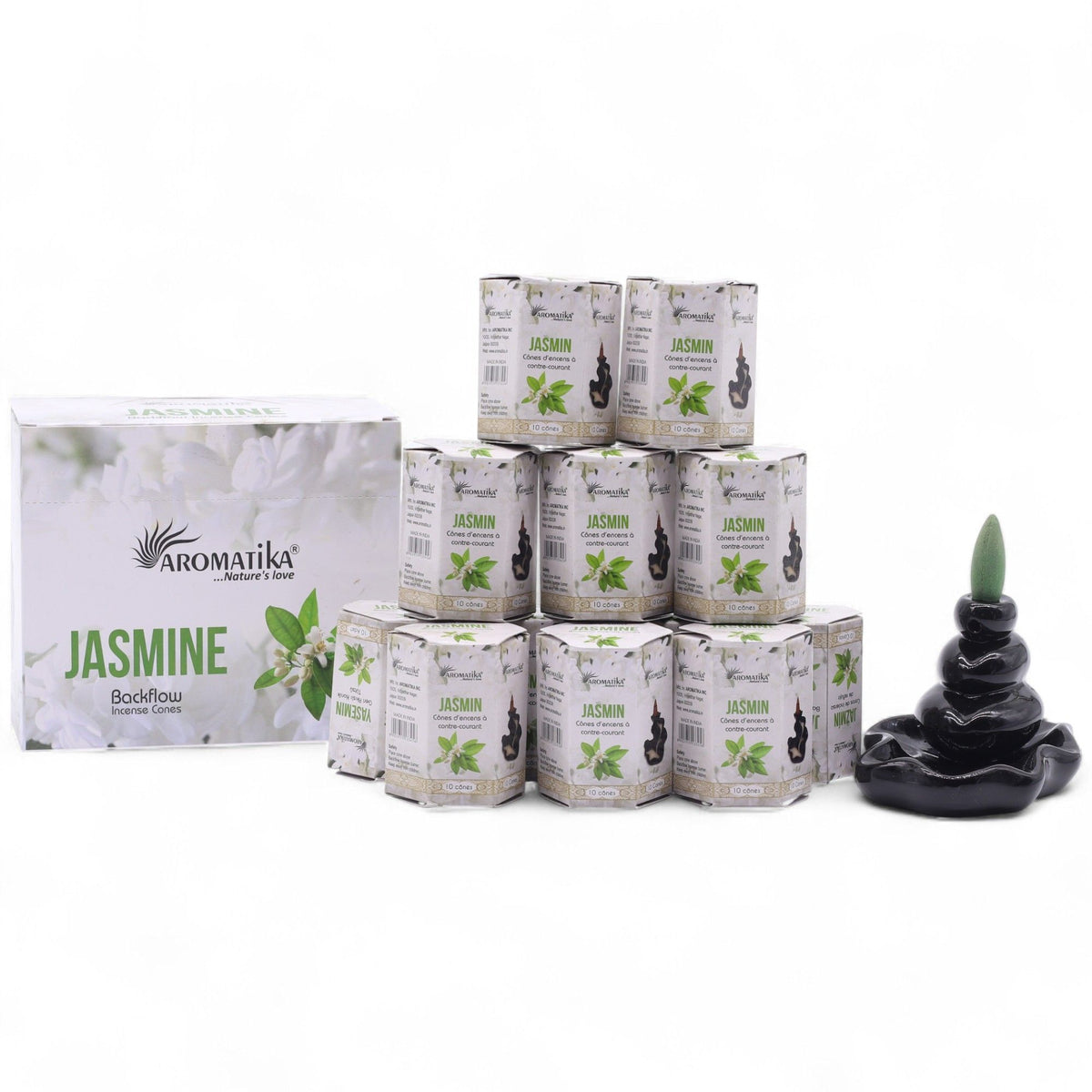 Pack of 10 Masala Backflow Incense - Jasmine