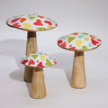Medium Enamelled Mushroom - 15cm - Pastel Hearts