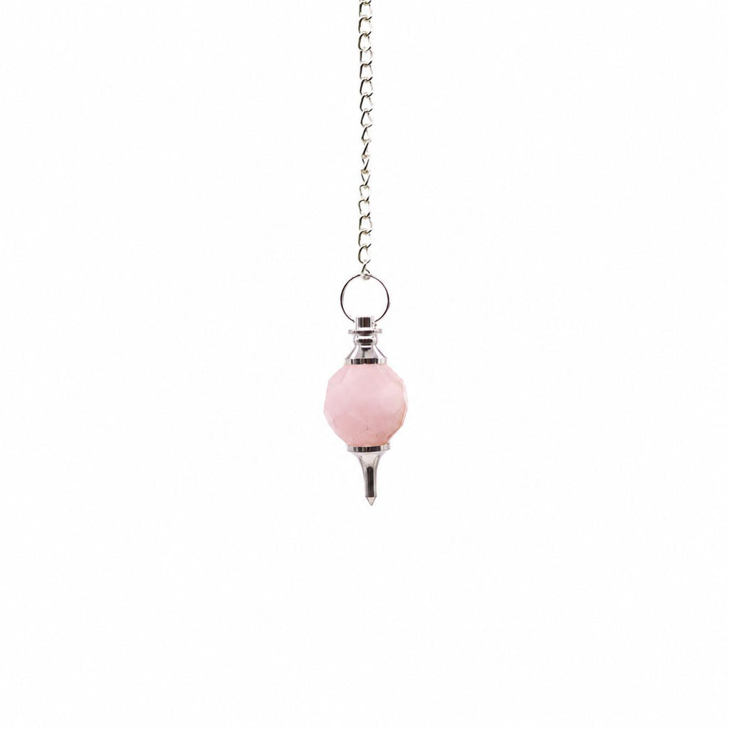 Facted Gemstone Pendulum - Rose Quartz