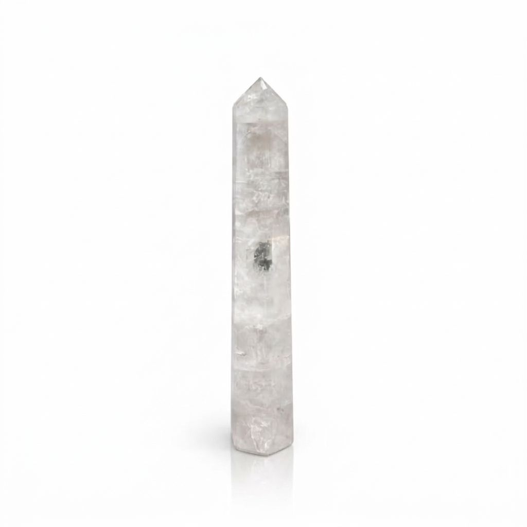 Gemstone Six Face Obelisk Poins approx 17cm - Rock Crystal