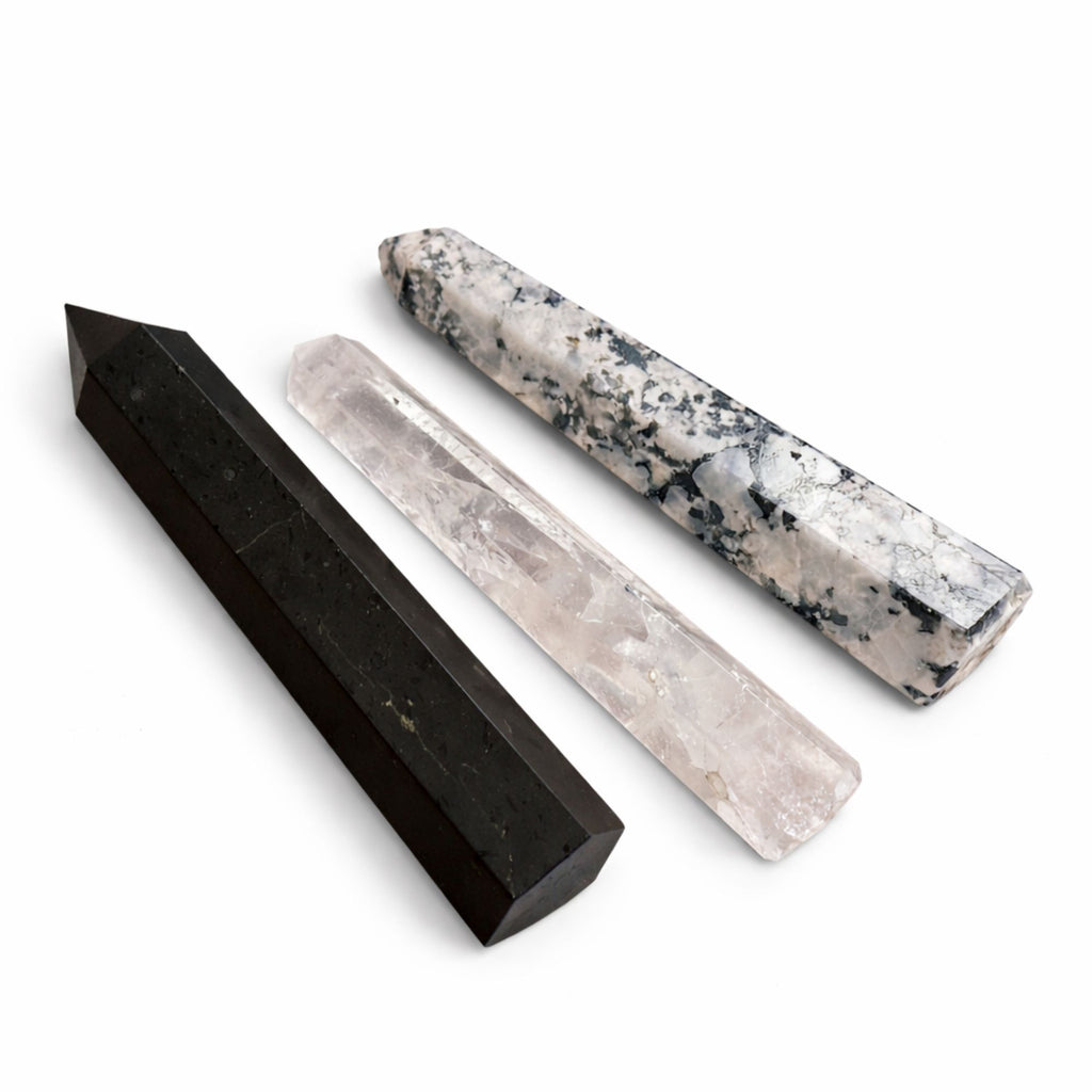Gemstone Six Face Obelisk Poins approx 17cm - Rock Crystal