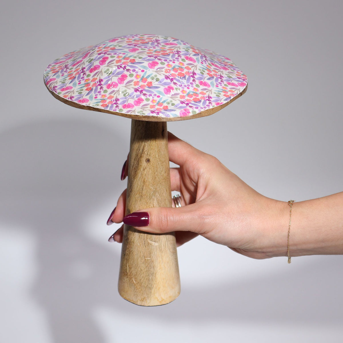 Large Enamelled Mushroom - 20cm - Mediterranean Tile Pattern