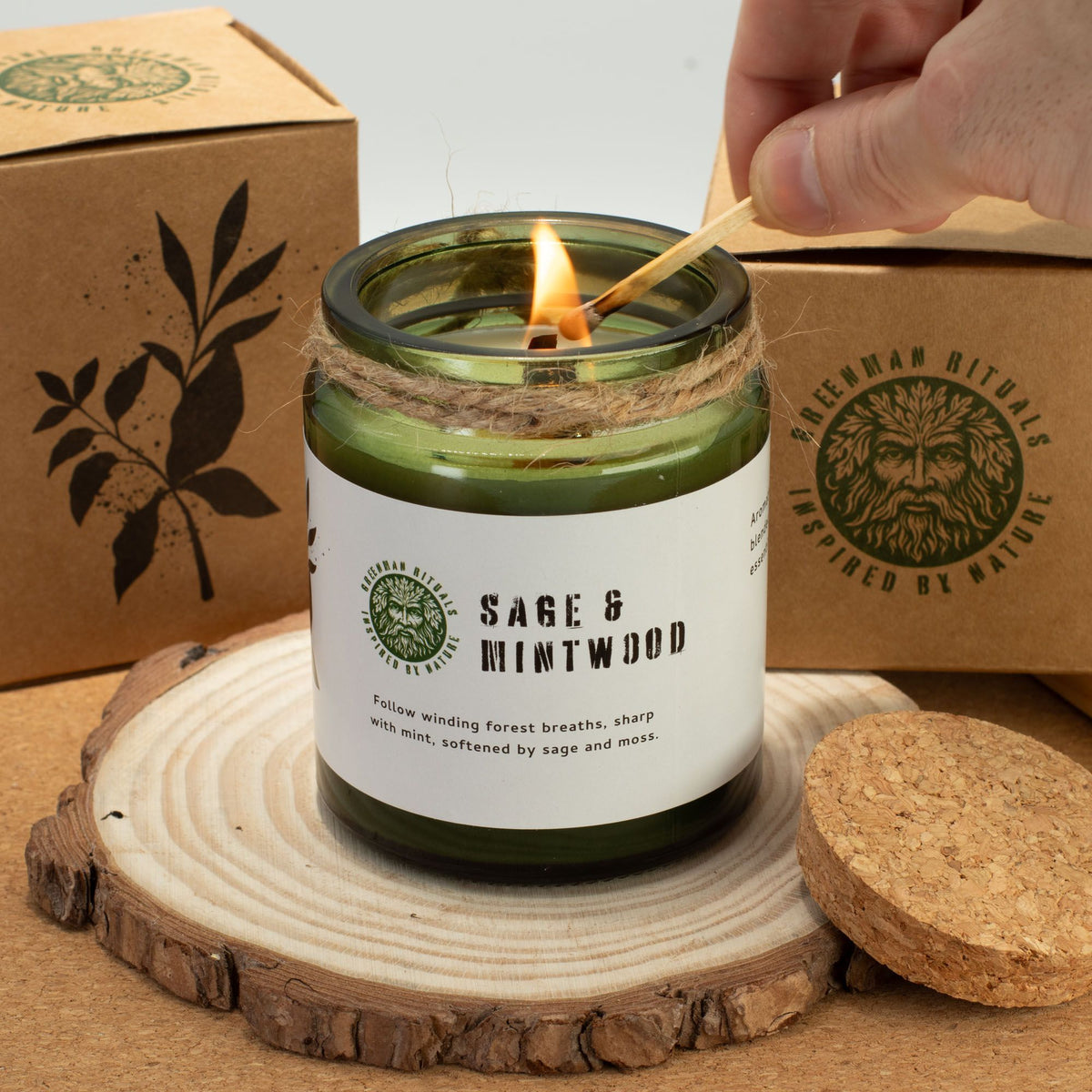 Greenman Woodwick Soy Candle - Cedar Citrus
